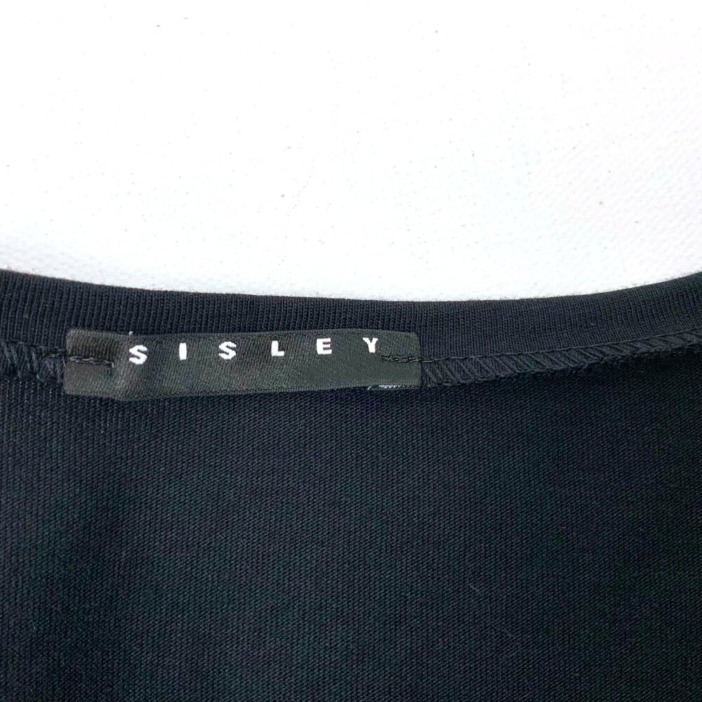 New Sisley Women's Black T-Shirt Floral Print Sz M - Picture 4 of 16